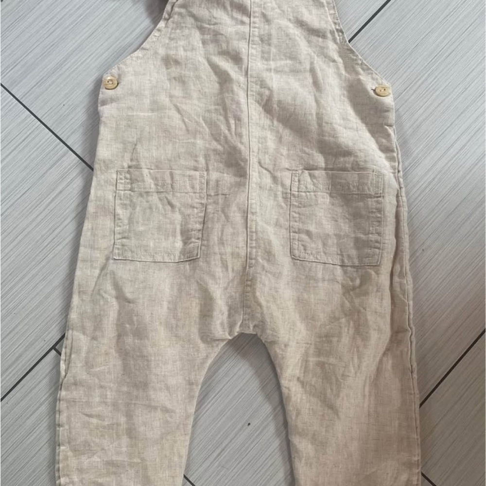 H&M Cream Linen Kids Overalls
